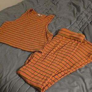 O'Neill Orange and Pink Striped Set
